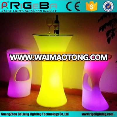 Rigrba Factory LED Round Shinning Cocktail Table LED Plastic Table